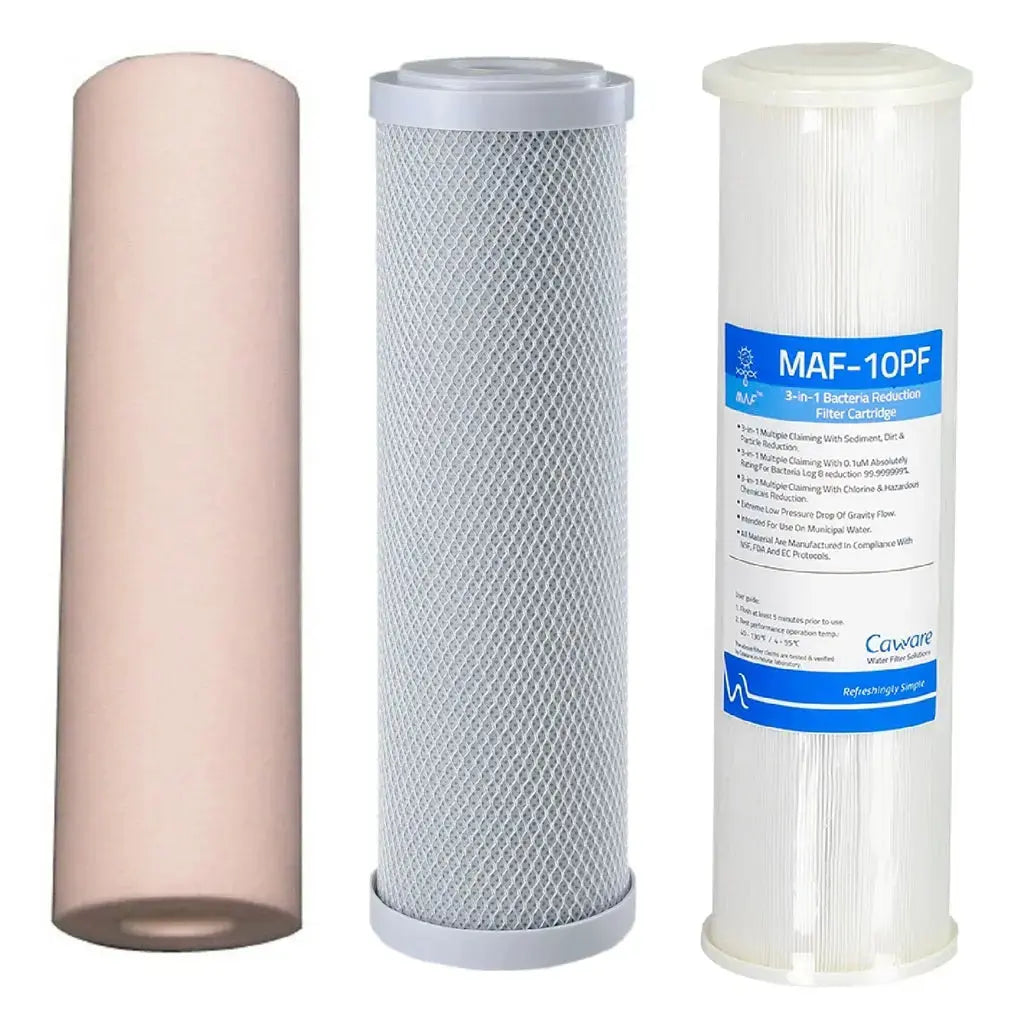 Replacement Triple Benchtop Countertop  Rainwater Tankwater sediment silver infused carbon 3-in-1 bacteria reducing filter Sentry Water Filters