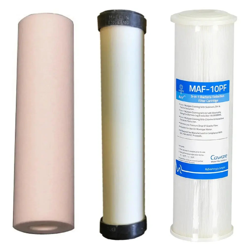 Replacement Triple Benchtop Countertop  Rainwater Tankwater sediment ceramic sediment 3-in-1 bacteria reducing filter Sentry Water Filters