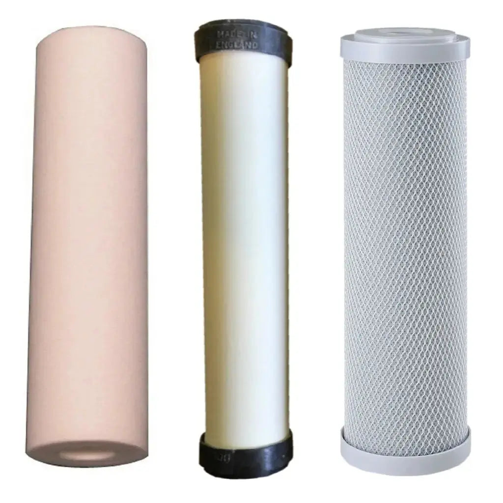 Replacement Triple Benchtop Countertop  Rainwater Tankwater sediment ceramic silver infused bacteria reducing carbon block filter Sentry Water Filters