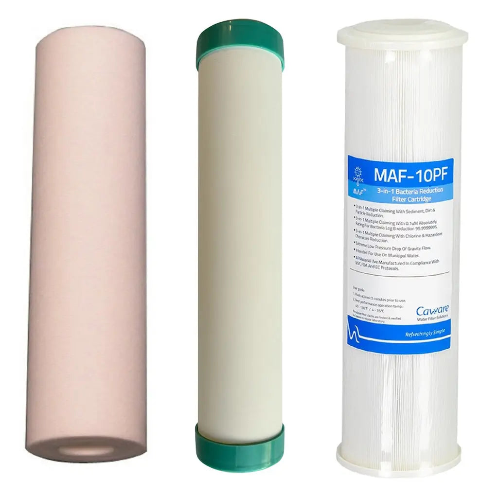 Replacement Triple Benchtop Countertop  Rainwater Tankwater sediment ceramic sediment 3-in-1 bacteria reducing filter Sentry Water Filters