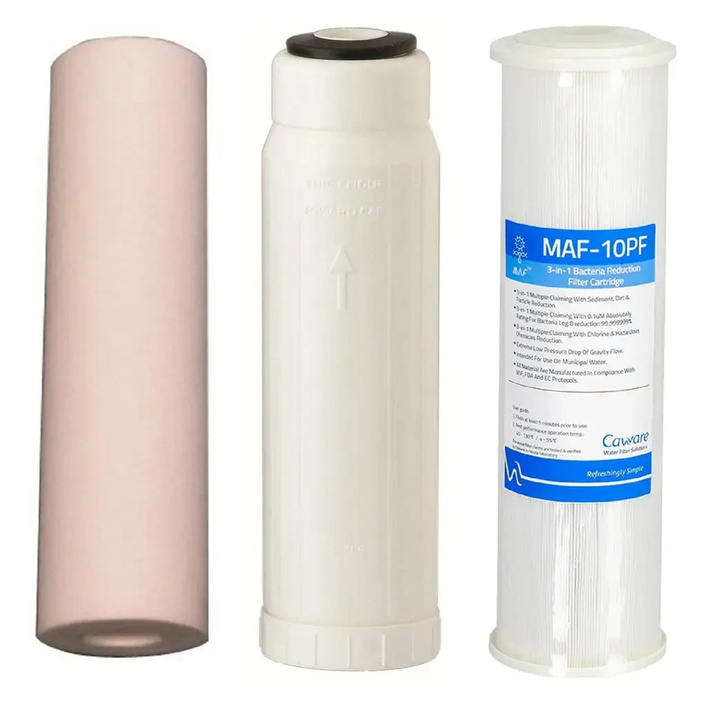 Replacement Triple Benchtop Countertop  Rainwater Tankwater sediment hollow fibre 3-in-1 bacteria reducing filter Sentry Water Filters