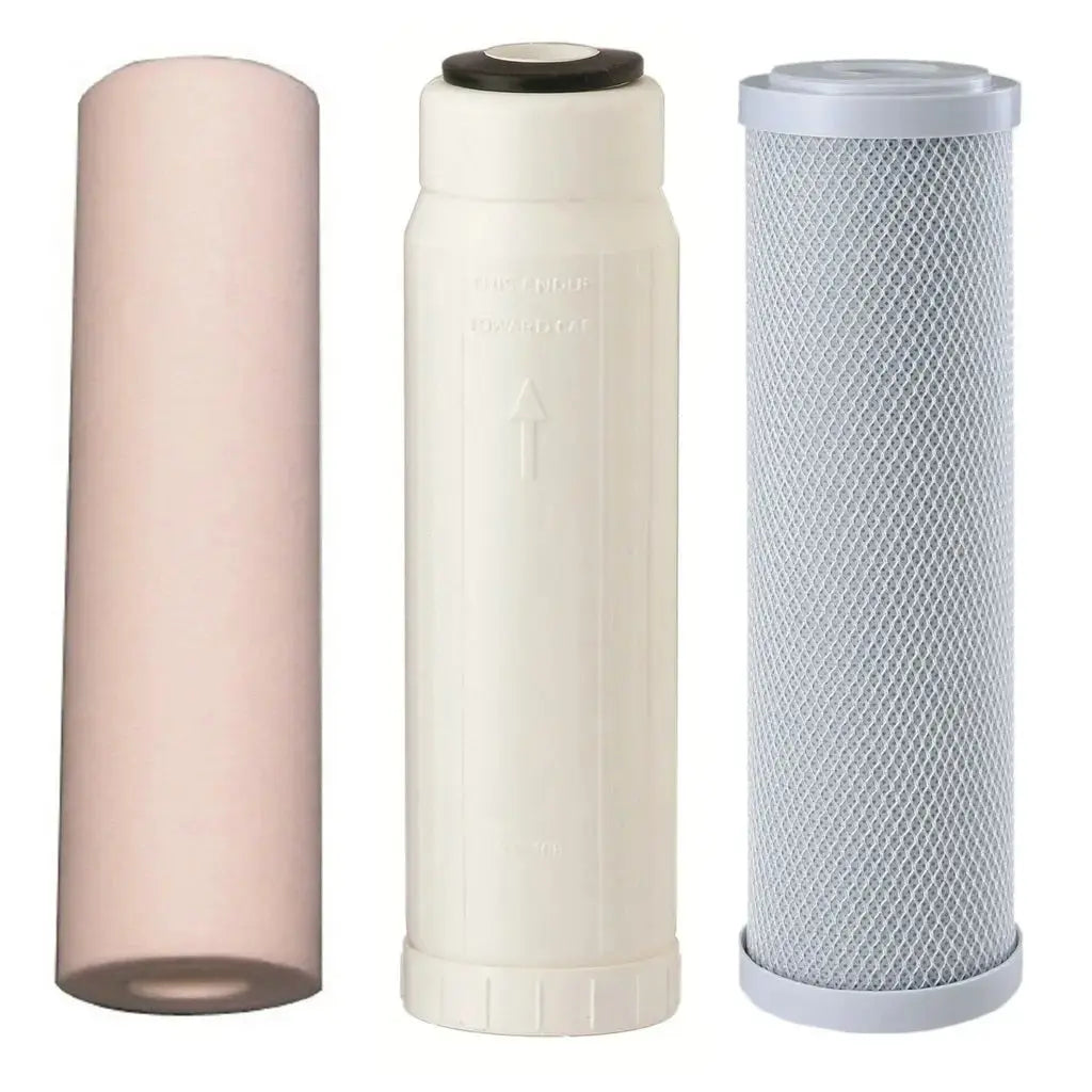 Replacement Triple Benchtop Countertop  Rainwater Tankwater sediment hollow fibre silver infused bacteria reducing carbon block filter Sentry Water Filters