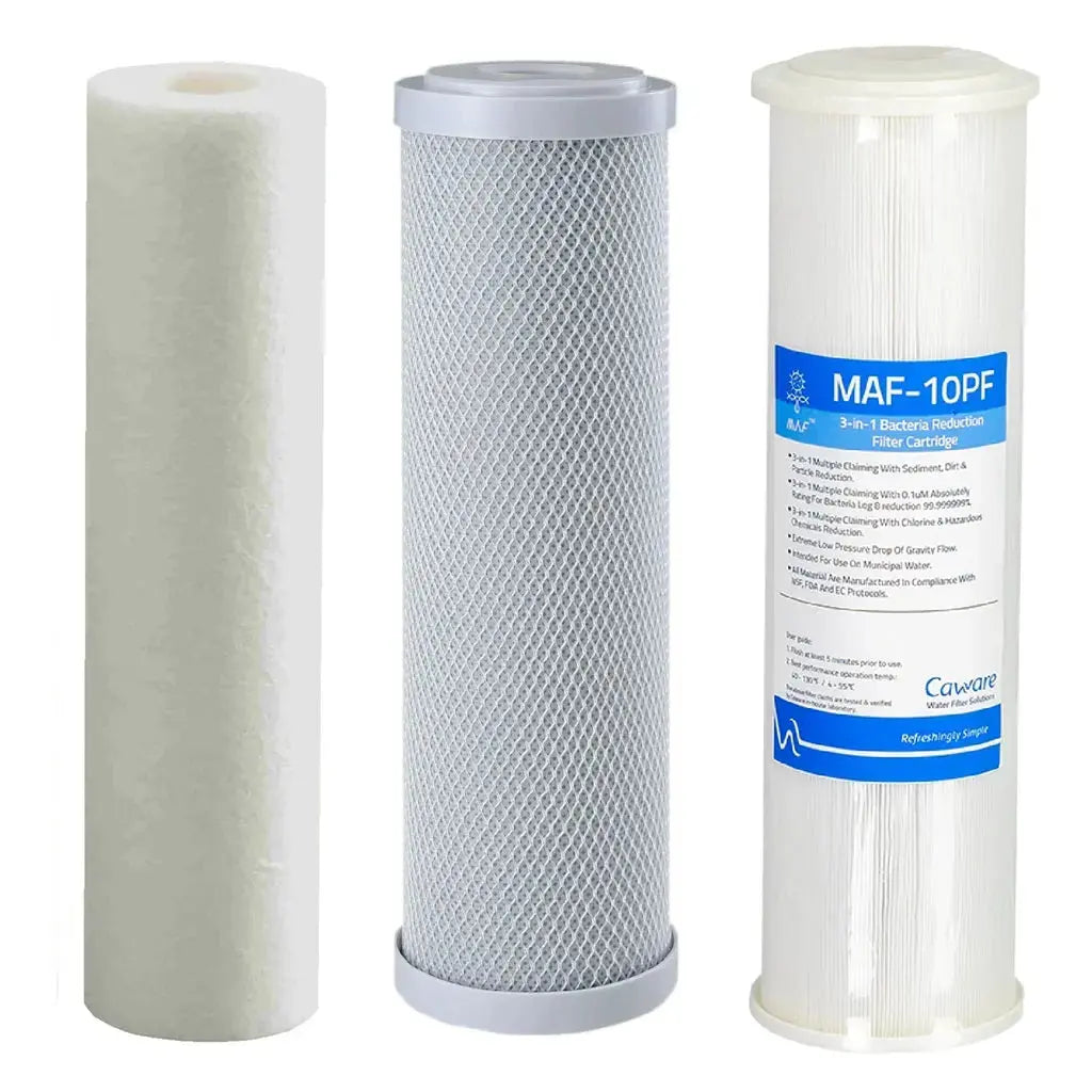 Replacement Triple Benchtop Countertop  Rainwater Tankwater zinc infused sediment silver infused carbon block 3-in-1 bacteria reducing filter Sentry Water Filters