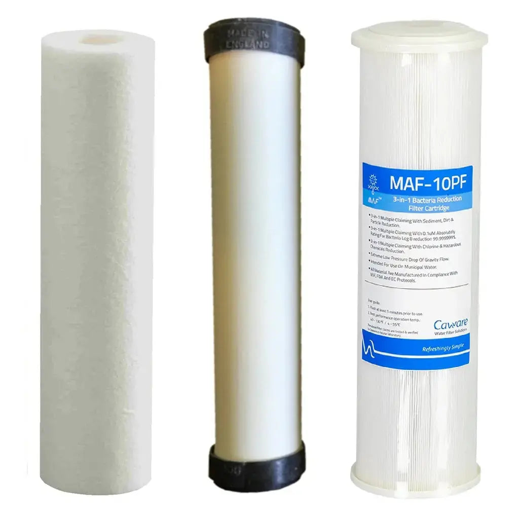 Replacement Triple Benchtop Countertop  Rainwater Tankwater zinc infused sediment ceramic sediment 3-in-1 bacteria reducing filter Sentry Water Filters