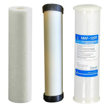 Load image into Gallery viewer, Replacement Triple Benchtop Countertop  Rainwater Tankwater zinc infused sediment ceramic sediment 3-in-1 bacteria reducing filter Sentry Water Filters