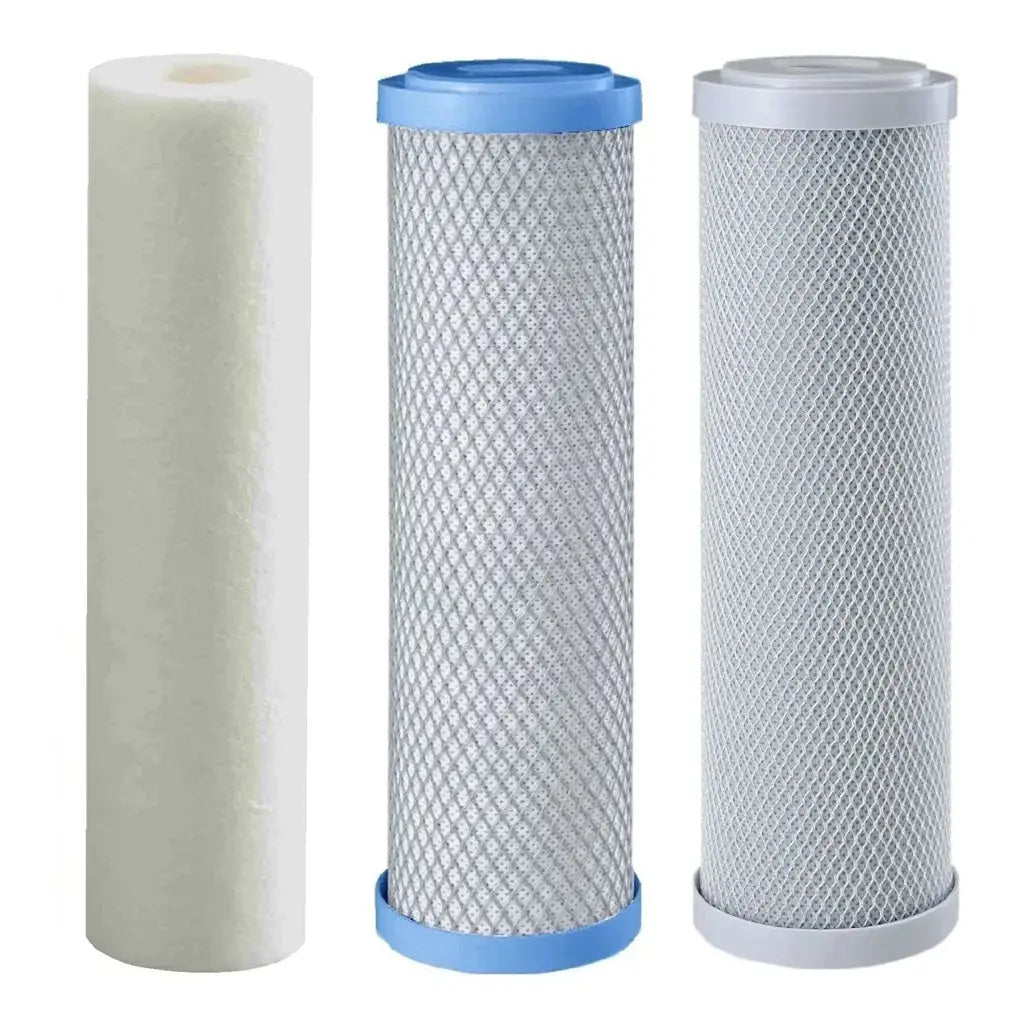 Replacement Triple Benchtop Countertop  Rainwater Tankwater zinc infused sediment heavy metals reduction carbon block 3-in-1 bacteria reducing filter Sentry Water Filters