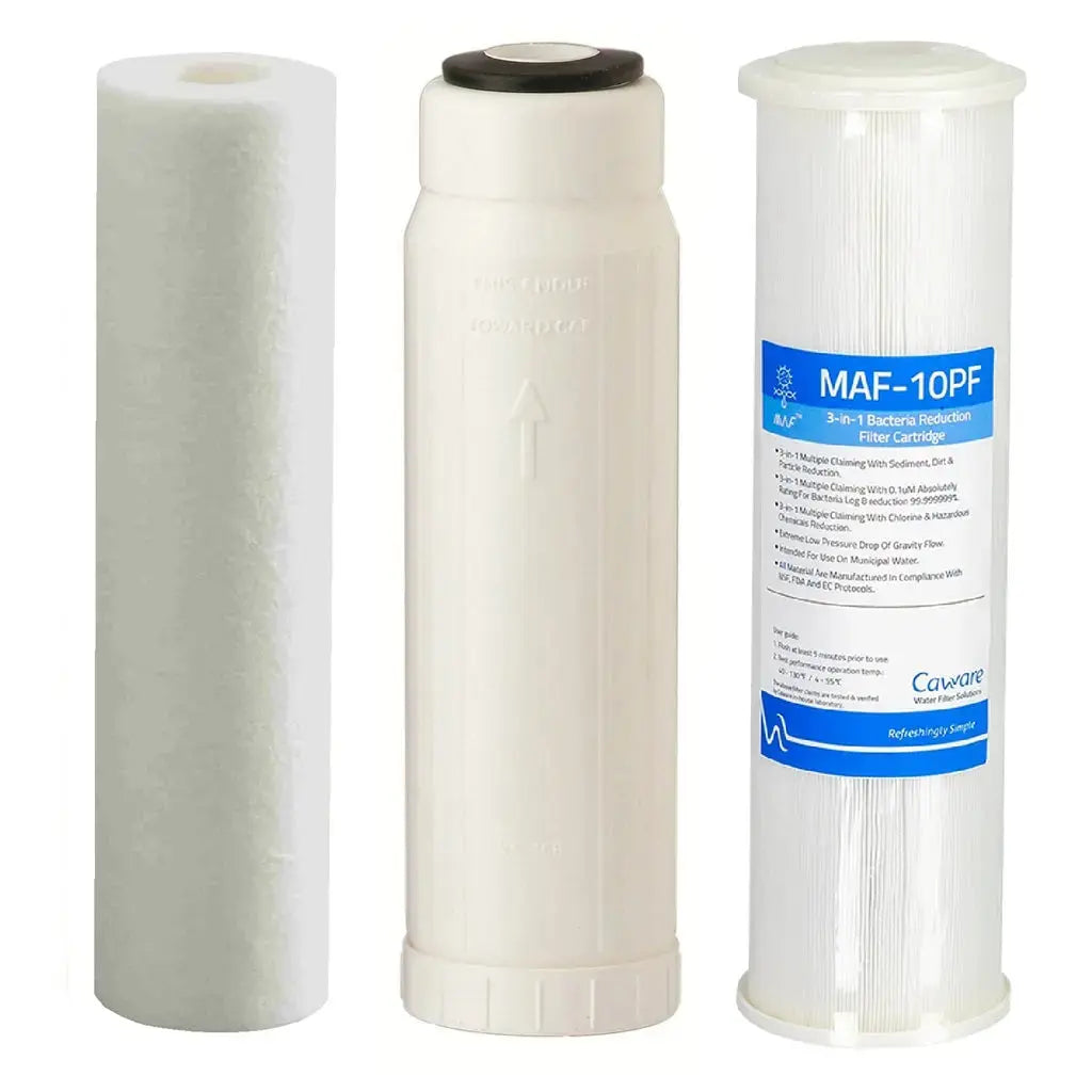 Replacement Triple Benchtop Countertop  Rainwater Tankwater zinc infused sediment hollow fibre 3-in-1 bacteria reducing filter Sentry Water Filters