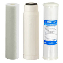 Load image into Gallery viewer, Replacement Triple Benchtop Countertop  Rainwater Tankwater zinc infused sediment hollow fibre 3-in-1 bacteria reducing filter Sentry Water Filters
