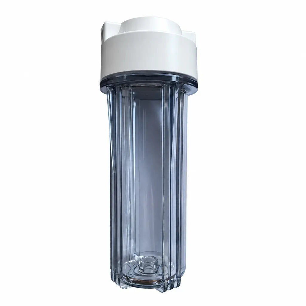 10"x2.5" Tinted Clear Water Filter Housing | NO FILTERS | 1/4"BSP [12mm] Ports