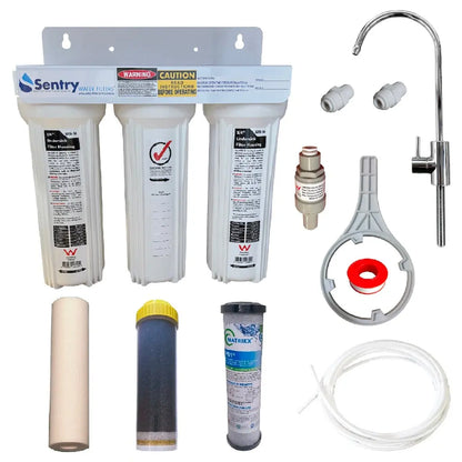 Mains Water White Triple Under Sink | Three Stage Under Sink Sentry Water Filters