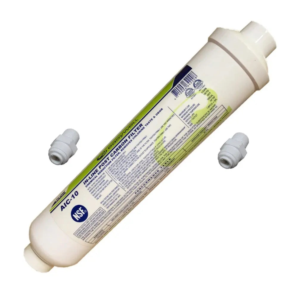 Easywell AIC-10 In Line Carbon Fridge Water Filters | Inline GAC Filter + 2x QF Sentry Water Filters