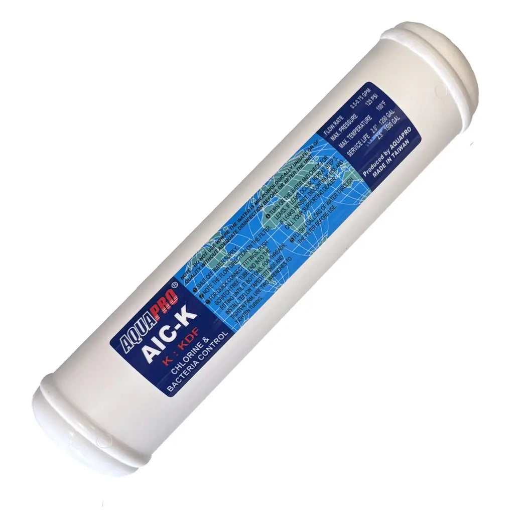 Aquapro Inline KDF55 + GAC 10"x2.5" Carbon Filters | KDF Heavy Metals Water Filter AIC-K Sentry Water Filters
