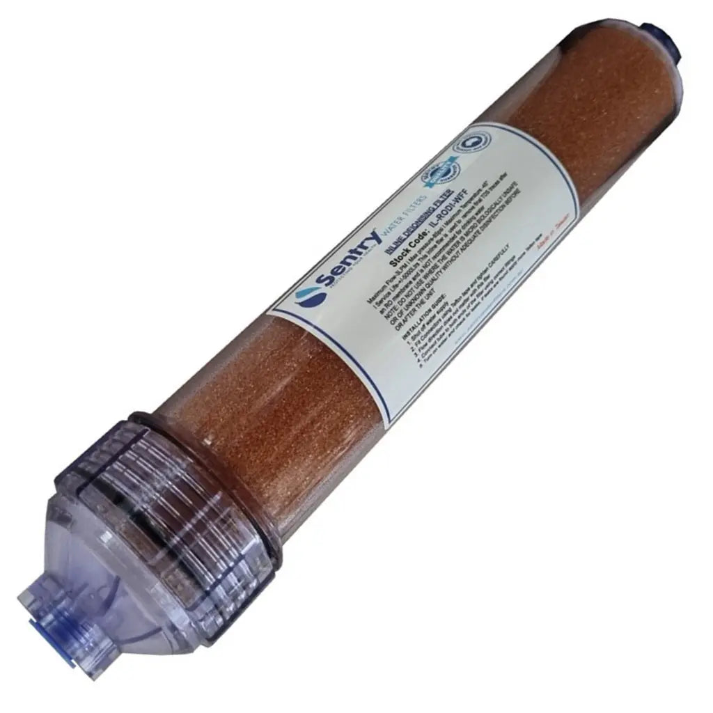In line water filter di resin clear RODI