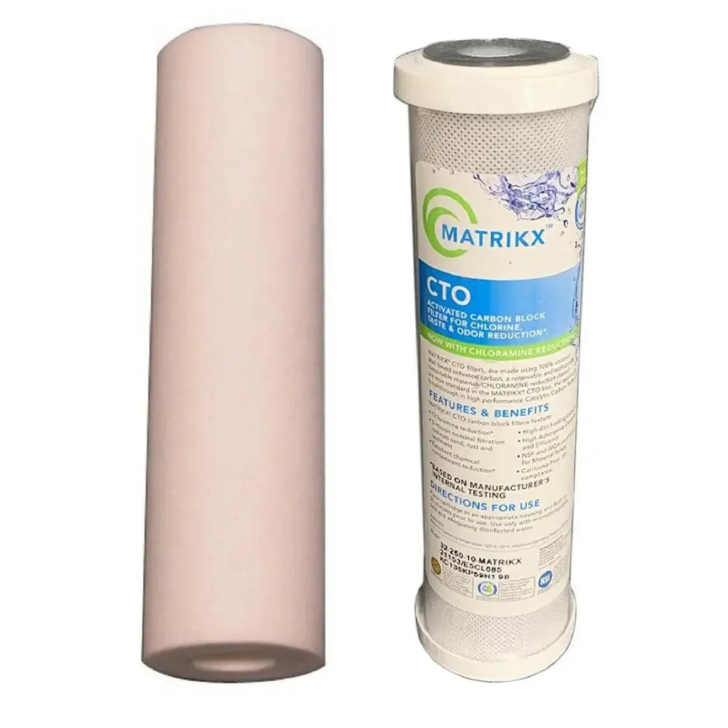 Matrikx CTO carbon block filter chlorine chloramine Chloramines pre-filters spun sediment