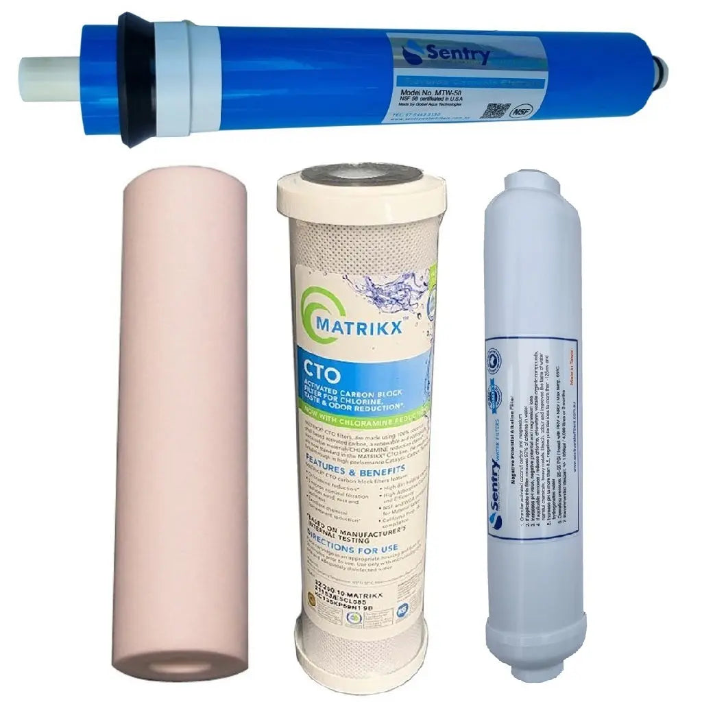 Sentry Water Filters Reverse osmosis filter replacement high volume pre-filters with RO membrane and magnesium alkalising post filter
