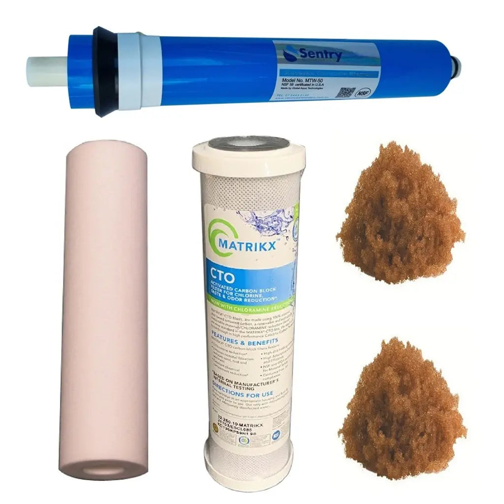 Sentry Water Filters Aquarium Fish Reverse Osmosis replacement Filter RO Membrane high volume pre-filters two DI resin refills PRO-4
