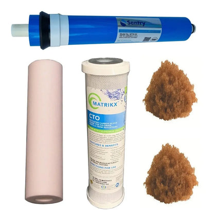 Sentry Water Filters Aquarium Fish Reverse Osmosis replacement Filter RO Membrane high volume pre-filters two DI resin refills PRO-4