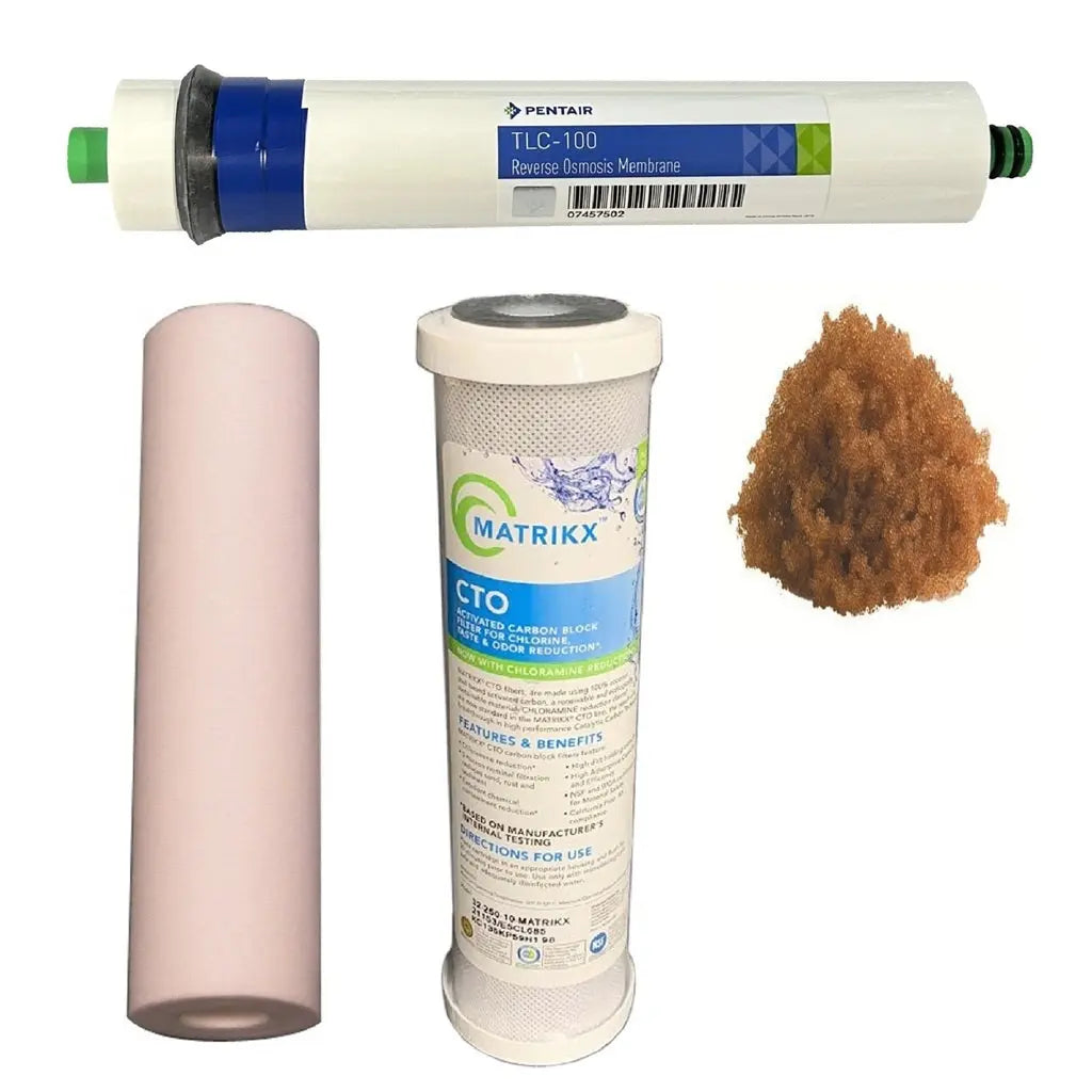 Sentry Water Filters Aquarium Fish Reverse Osmosis replacement Filter Pentek, Pentair RO Membrane high volume pre-filters one DI resin refill PRO-4