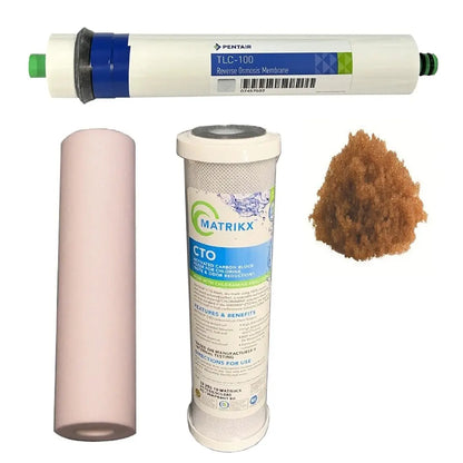 Sentry Water Filters Aquarium Fish Reverse Osmosis replacement Filter Pentek, Pentair RO Membrane high volume pre-filters one DI resin refill PRO-4