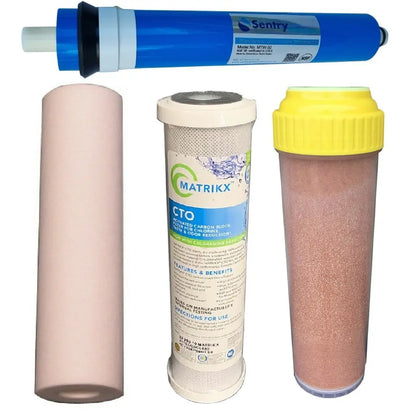 Sentry Water Filters Reverse Osmosis RO PRO DJ-5 high volume pre-filters with 50gpd membrane and resin cartridge