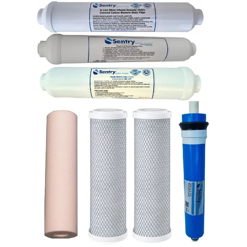 Sentry Water Filters reverse osmosis RO filter packs stage 7 replacement pack with 50gpd membrane