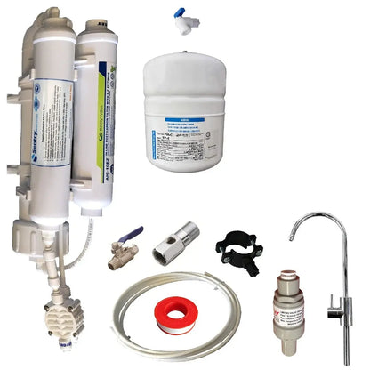 Sentry Water Filters ROI compact in-line filtration system complete installation kit image with ONE 2L reverse osmosis pressurised water tank