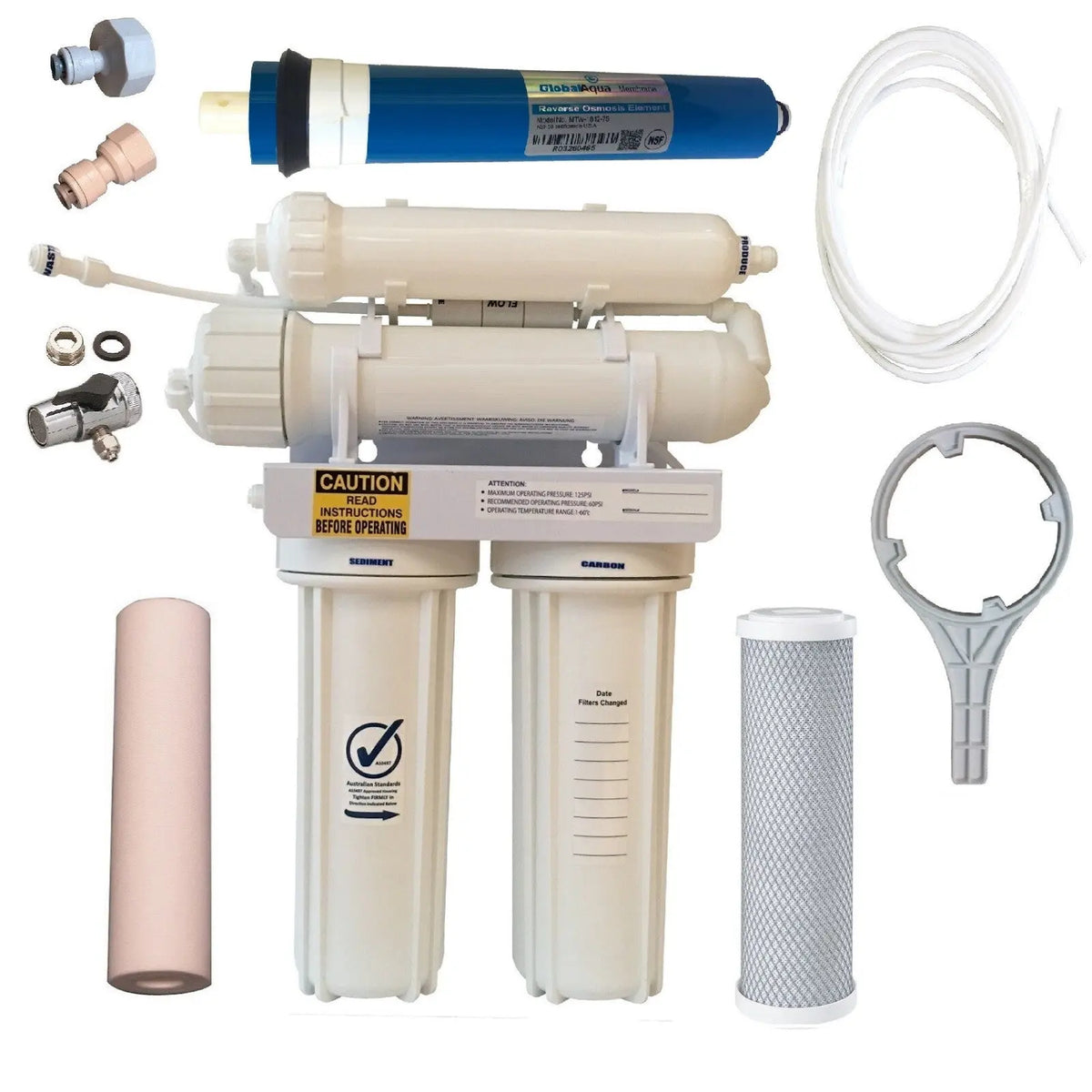 75GPD Reverse Osmosis Water Filters Marine Fish RO DI Resin Filter PRO-4-D BOTH