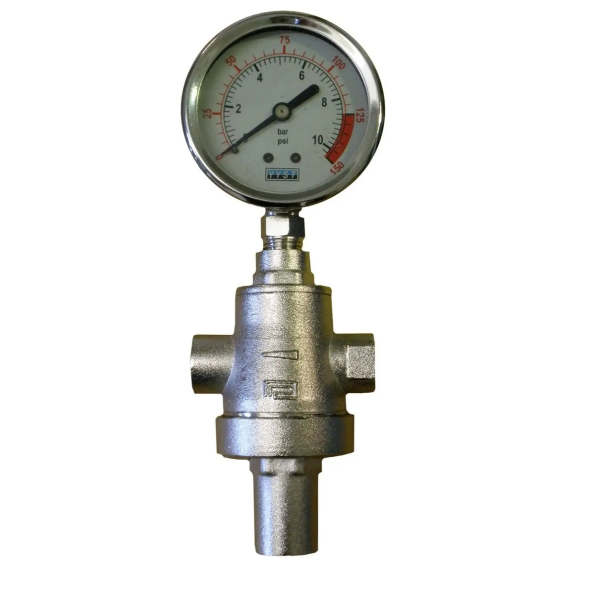 1/2" Water Pressure Reducing PRV + Non Return Valve + 300psi Oil Pressure Gauge