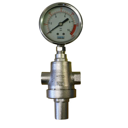 1/2" Water Pressure Reducing PRV + Non Return Valve + 300psi Oil Pressure Gauge