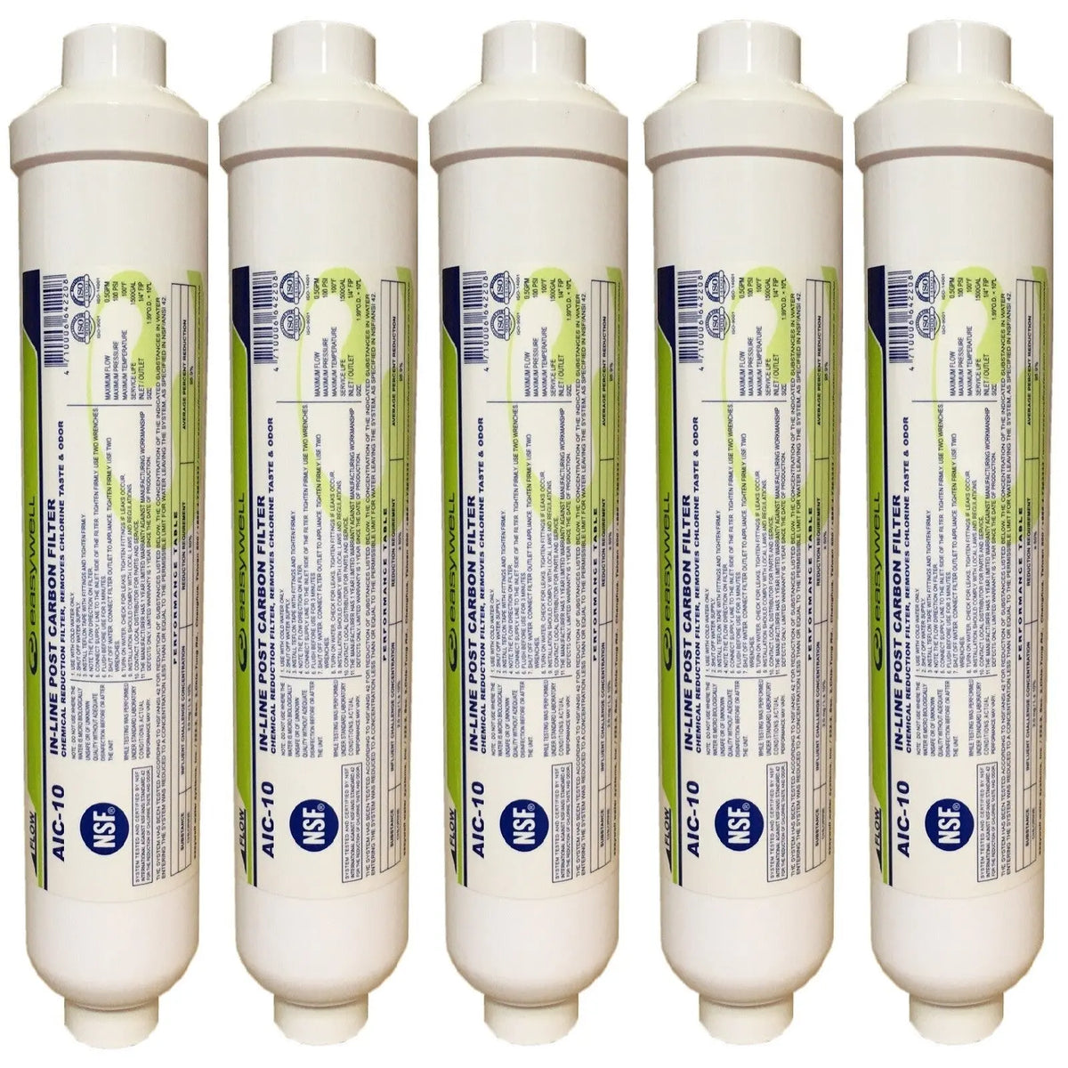 5x Inline Activated Coconut Carbon Granular Filters In Line GAC Fridge Filter QF