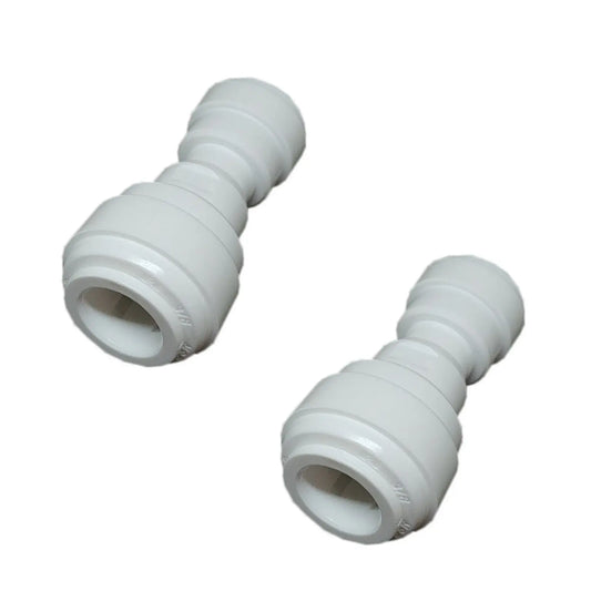 2x Quick-Fit Push-In In Line Water Filter Joiners 6mm to 10mm Tube QF Connectors