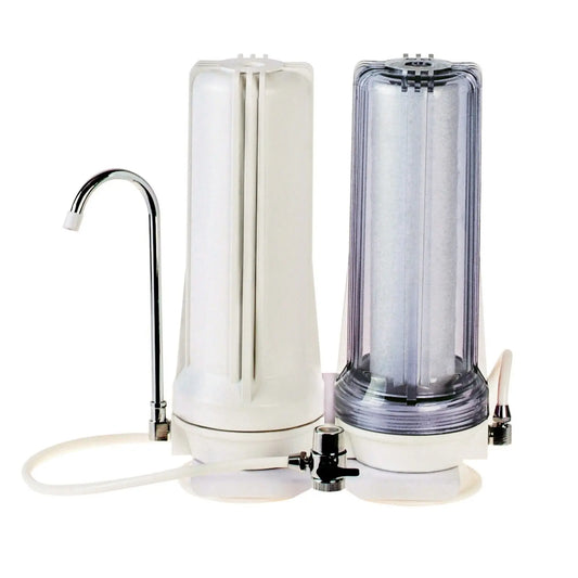 Twin Countertop | Dual Sink Bench Top Double Water Filter Unit | NO FILTERS CT-2