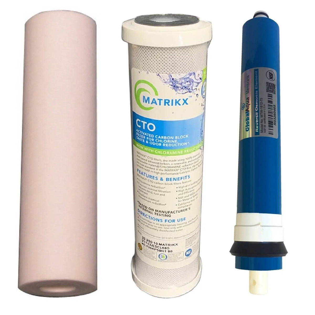 Reverse Osmosis Water RO Filters High Volume Carbon Filter 75GPD Membrane PRO-3