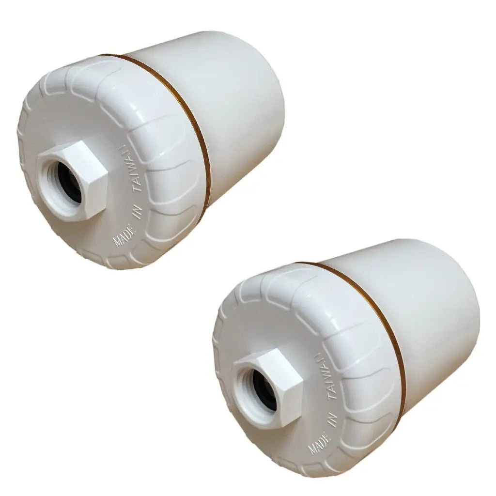 Sentry Water Filters Activated GAC Carbon KDF55 Shower and Bath Filter Two White housings