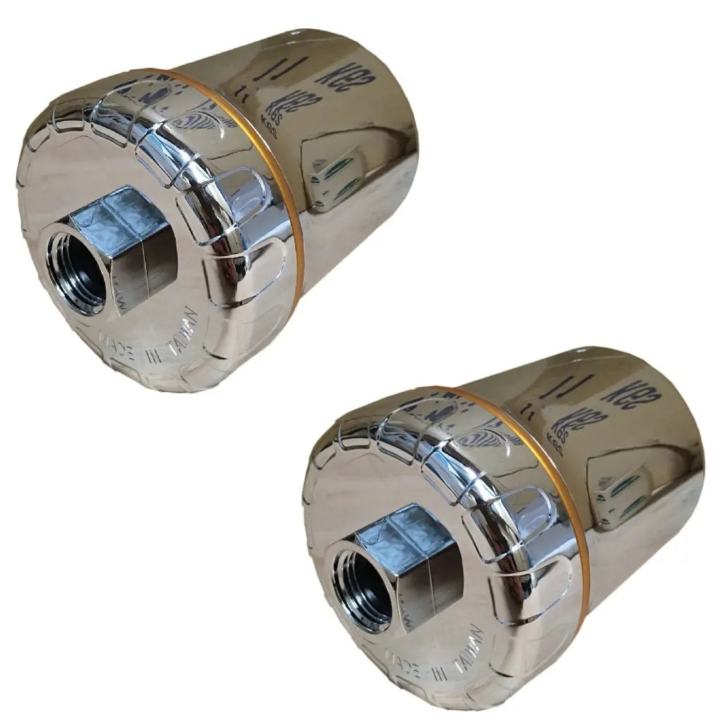 Sentry Water Filters Activated GAC Carbon KDF55 Shower and Bath Filter Two Chrome housings