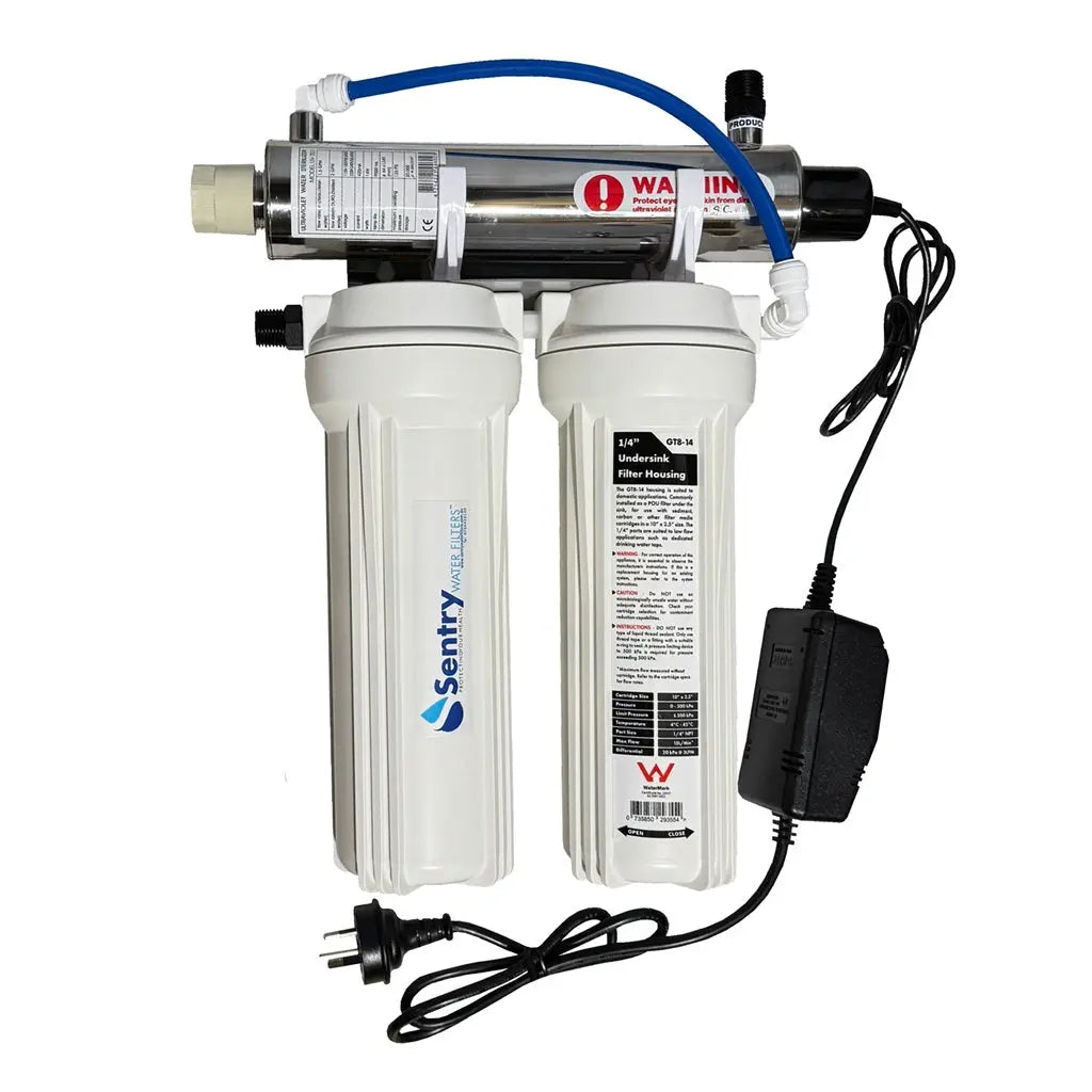 Sentry Water Filters direct flow 14w UV ultra violet tank water sterilising system with watermark housings