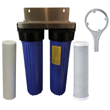 Load image into Gallery viewer, BB big blue twin 20x4.5 tank water filter sediment spun carbon spanner