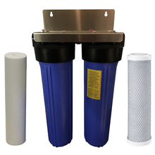 Load image into Gallery viewer, Big Blue 20 Inch 20x4.5 Tank Water Filter With Spun Sediment and Carbon Block Stainless Bracket Sentry