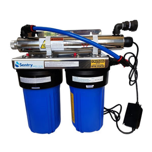 Smaller whole home 25LPM tank drinking water filter with Non-Watermark housings and stainless steel bracket