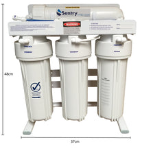 Load image into Gallery viewer, RONS4 DJ RO reverse osmosis DI water filters aquarium solid white housing with dimensions 48cm in height, 37cm in width, and 16cm in depth