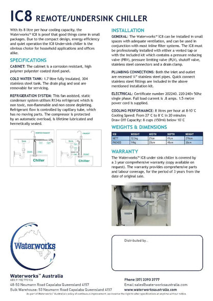 Waterworks IC8 remote under sink chiller page 2