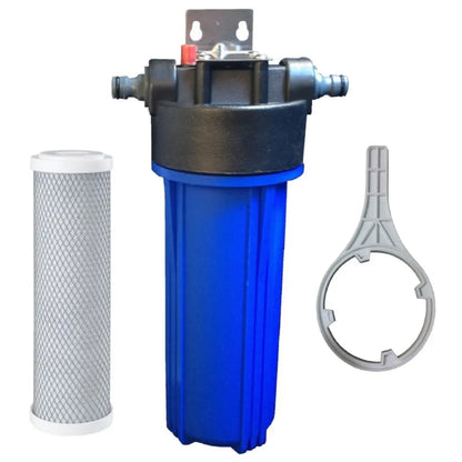 Single bracket water filter blue caravan RV mobile