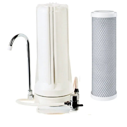 counter top single white carbon water filters