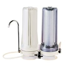 Load image into Gallery viewer, Dual twin benchtop countertop water filters and dispenser tap
