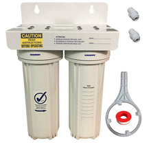 Load image into Gallery viewer, Undersink housing water filter 10x2.5 inches twin dual o ring no filters 