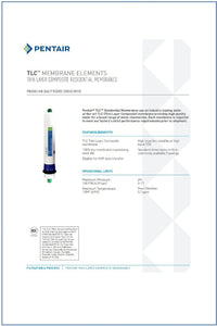 Pentair 100GPD TLC Membrane Elements Specifications