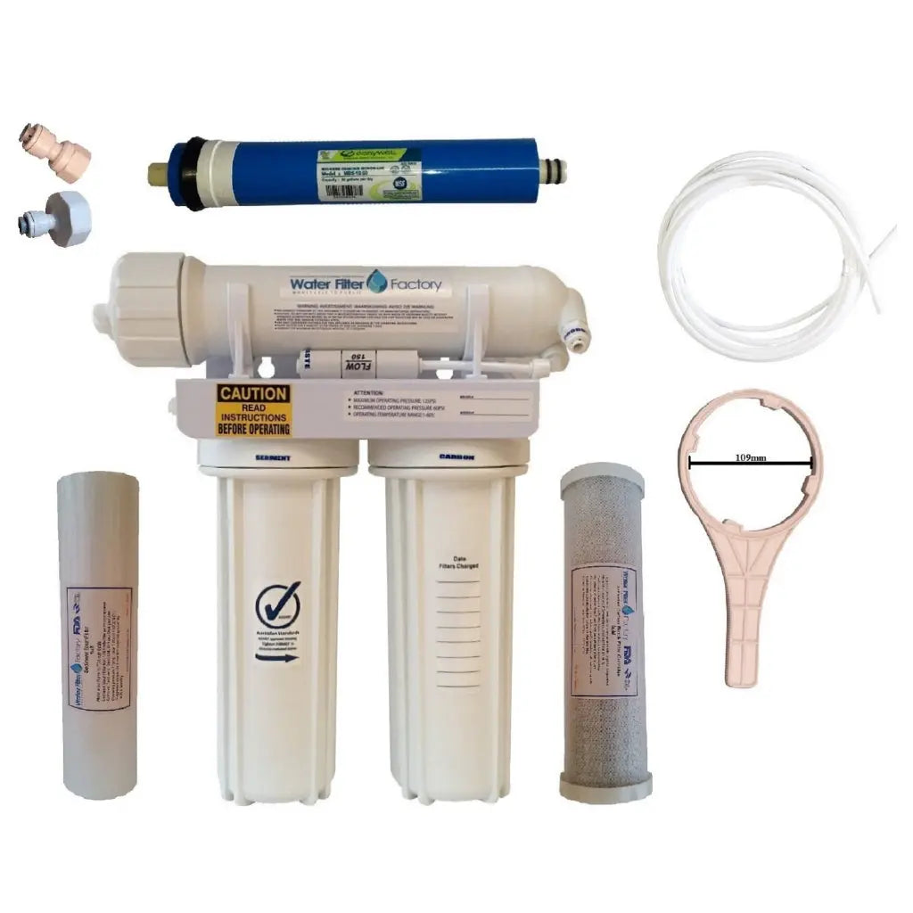 PRO-3 Reverse Osmosis water filter white 50GPD garden