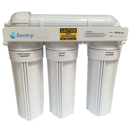 PRO-4-DJ reverse osmosis system with DI white housing