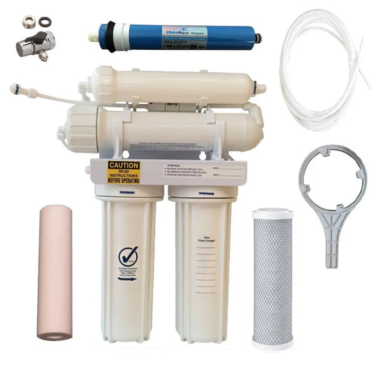 PRO-4 Reverse Osmosis Water Filter White 50GPD Diverter full kit installation ensemble