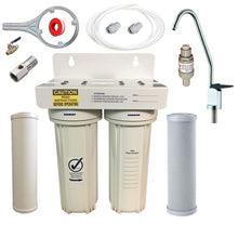 Load image into Gallery viewer, US2 dual under sink water filter ceramic silver infused filters standard tap installation kit
